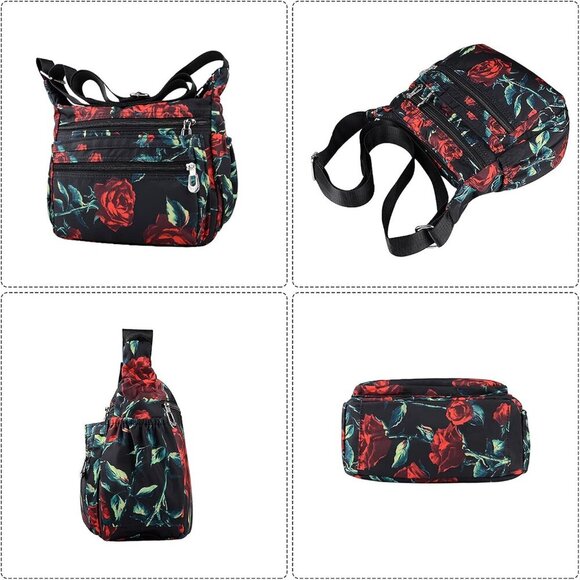 Shoulder Bags for Women Nylon Crossbody Bags Waterproof Lightweight Messenger Pu - Picture 3 of 6